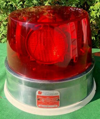 Vintage Federal Signal Power - Light Model 184 Red 4 - Light Rotating Beacon