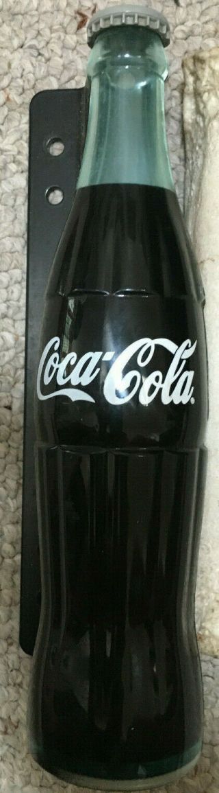 Rare Vintage Coca Cola Soda Pop Bottle Door Push Pull Handle Sign With Bracket