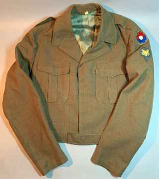 Vintage Ww2 Us Military Green Army Ike Wool Field Dress Jacket Sz 42l 42 Long