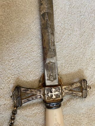 Knight ' s Templar / Freemason Ceremonial Sword - Cincinnati Regalia Co.  - Antique 2