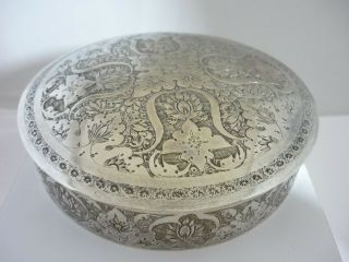 Stunning Rare Antique Large Persian Hallmarked Solid Silver Box