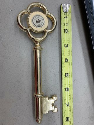 Vintage Key To The City Of Roseville Michigan Large 8 " Key Brass Presentation