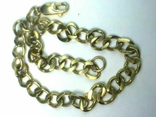 Vintage 10k Yellow Gold Curb Link Chain Bracelet.  7 ".  7.  9gm.