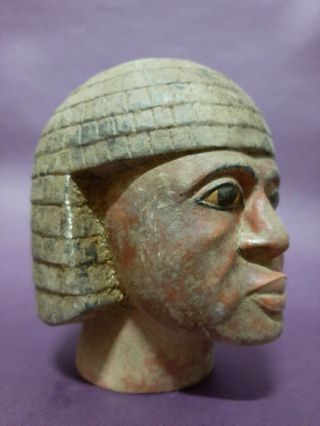 Rare Ancient Egyptian Antiques Head Of Nubian King Egypt Luxor Stone Egypt Bc
