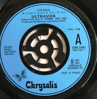 Ultravox Europeans - Vienna 7 " 1980 Single Vinyl Record - Unplayed - Midge Ure