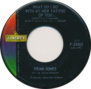 Dean Jones What Did I Do With My Tattoo Of You 45 Teen Oldies