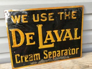 Vtg De Laval Cream Separator Sign Metal Tin Old Feed Seed Dairy Cow