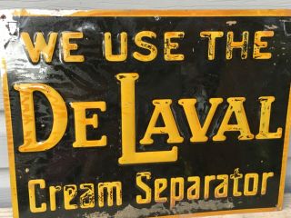 Vtg De Laval cream separator sign Metal Tin Old Feed Seed Dairy Cow 2