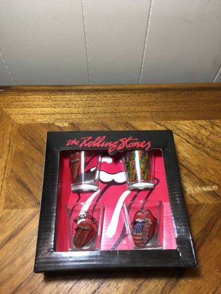 Collectors Rolling Stones Set Of 4 Shot Glasses