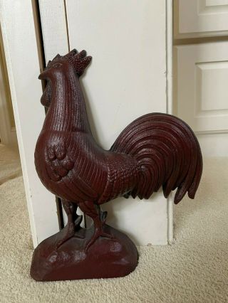 Colonial Williamsburg Red Cast Iron Rooster Doorstop Virginia Metalcrafters 