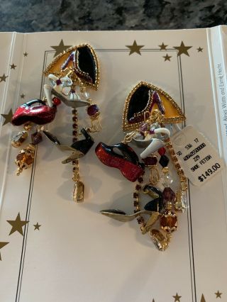 Lunch At The Ritz - Shoe Fetish Clip On Earrings