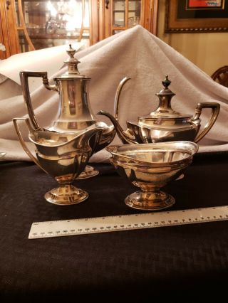 Tiffany & Co Sterling Silver Tea Set 1890 Momgram Mef Last Name Was Fullerton