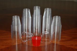 100 Shot Glasses Hard Plastic 1oz Mini Wine Glass Party Disposable Shot Cups Bar