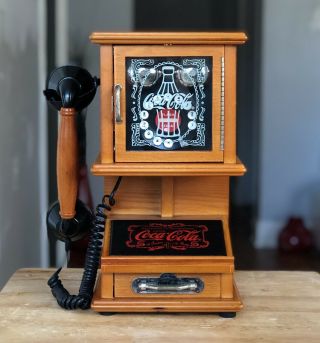 Coca - Cola Nostalgic Wall Hanging Push Phone Retro Telephone Vintage Antique Rare