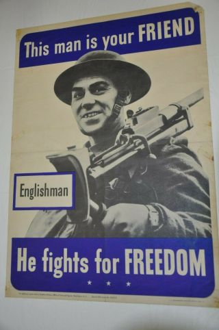 Ww Ii Poster " This Man Is Your Friend " Englishman 1942