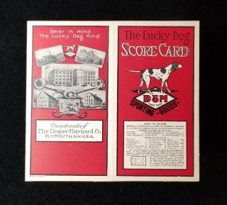 1916 Draper & Maynard Scorecard D&m Lucky Dog Vtg Antique
