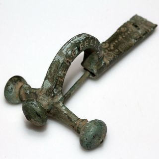 Roman Military Bronze Crossbow Fibula Brooch With Inscriptions 400 Ad Vterefelix