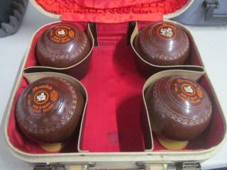 Vtg Henselite Classic Deluxe Size 0 Lawn Bowls W/carrying Case