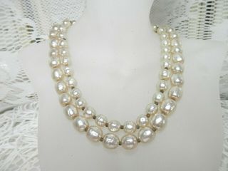 Classic 2 Strand Miriam Haskell Baroque Pearl Necklace