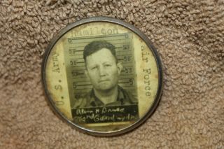 Ww2 U.  S.  Aaf Hamilton Air Base War Workers Metal Photo Id Badge,  Named