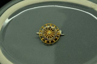 14k Yellow Gold Dar Daughters Of The American Revolution Pin Early Blue Enamel