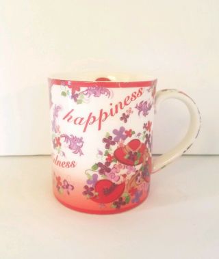 2004 Pink Chintz Red Hat Society Coffee Mug Cup By Cardew Design