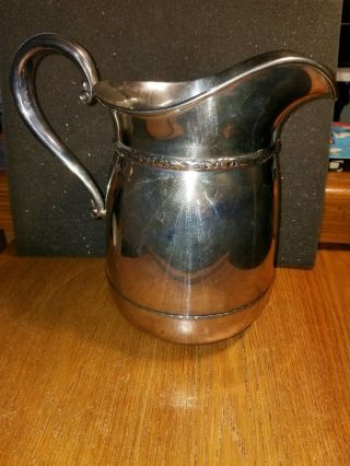 Vintage Sterling Silver 4.  5 Pint Water Pitcher 518 Grams Fair Shape