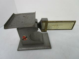 Antique Vintage Pelouze Cast Iron & Brass Balance Postal Scale Evanston Il