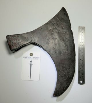 Very Rare Early Viking Anglo Dane Broad Battle Axe - Type M 2 Conserved - Ef