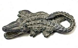 Florida Gator Mini Pewter Figurine Trinket Metal 2 " Molded Souvenir Vintage