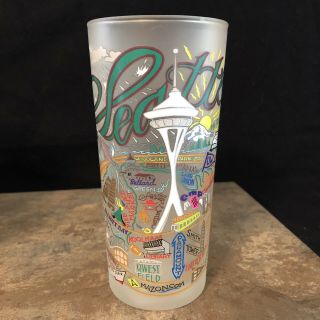 Catstudio Cities Collectible Seattle Frosted Glass Souvenir Tumbler 2016