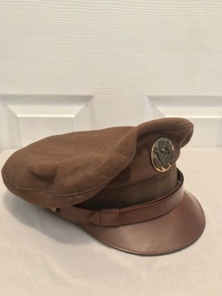 Wwii Us Usaf Air Corps Visor Hat Crush Crusher Cap (size 7)