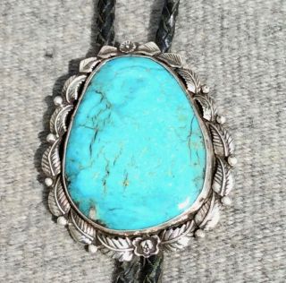 Turquoise Bolo Tie Handemade Natiave American South West Dead Pawn