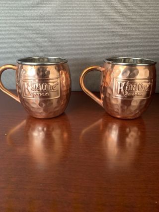 Ketel One Vodka Moscow Mule Hammered Copper Mugs 325 Year Anniversary Cup Set