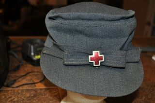 Ww2 Arc American Red Cross Womens Volunteer Cap Hat & Insignia Pin