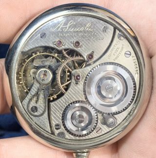 16s 21j A.  Lincoln Illinois Pocket Watch Lever Set In Salesmen Sample Case