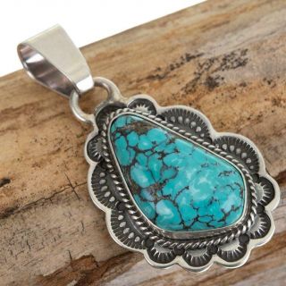 Squash Blossom Necklace Pendant Turquoise Sterling Silver Sunshine Reeves G.
