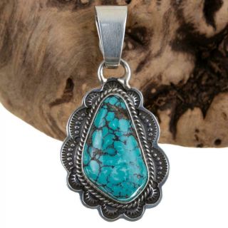 Squash Blossom Necklace Pendant Turquoise Sterling Silver SUNSHINE REEVES g. 2