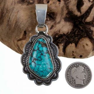 Squash Blossom Necklace Pendant Turquoise Sterling Silver SUNSHINE REEVES g. 3