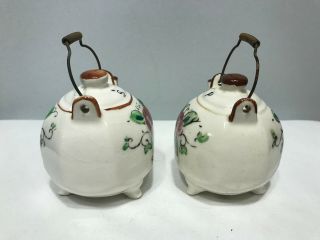 Vintage Ceramic Teapot Teapots Floral Salt & Pepper Shaker Shakers Japan R31D 2