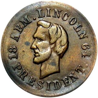 1864 Abraham Lincoln President Ok Patriotic Civil War Token R6