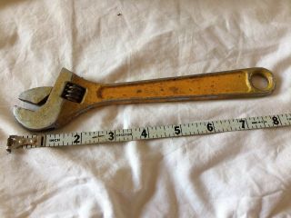 8 " Adjustable Wrench Armstrong Vintage Painted Yellow Usa