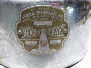 VINTAGE 1950 ' s FEDERAL ENTERPRISES SIGNAL MODEL 17 BEACON RAY LIGHT Collectible 2