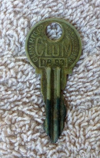 Vintage Antique Old Clum Dodge Brothers Brass Key Db93 Milwaukee