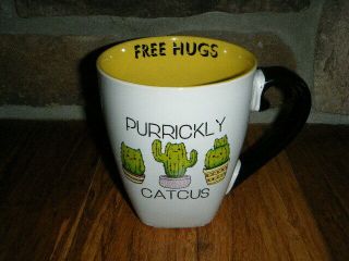 Purrickly Cactus Hugs Giant 3 Cups 36 Oz Giant Coffee Mug Square Base Cool
