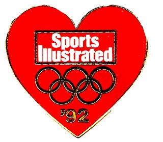 1992 Albertville Winter Olympics Games Sports Illustrated Heart Guest Pin