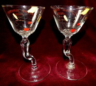 Vintage Little Brown Jug Martini Glasses 1970 Delaware,  Ohio Near