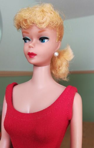 Vintage Mattel Barbie Ponytail Braided Blonde Swimsuit 5 or Later 2