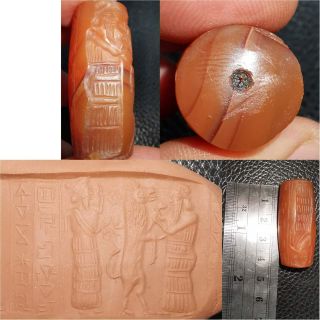 Sassanian Ancient Agate Stone Intaglio Writing Lovely Bead 32