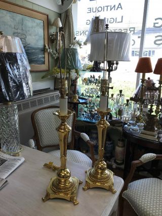 Solid Brass Candlestick Lamps
